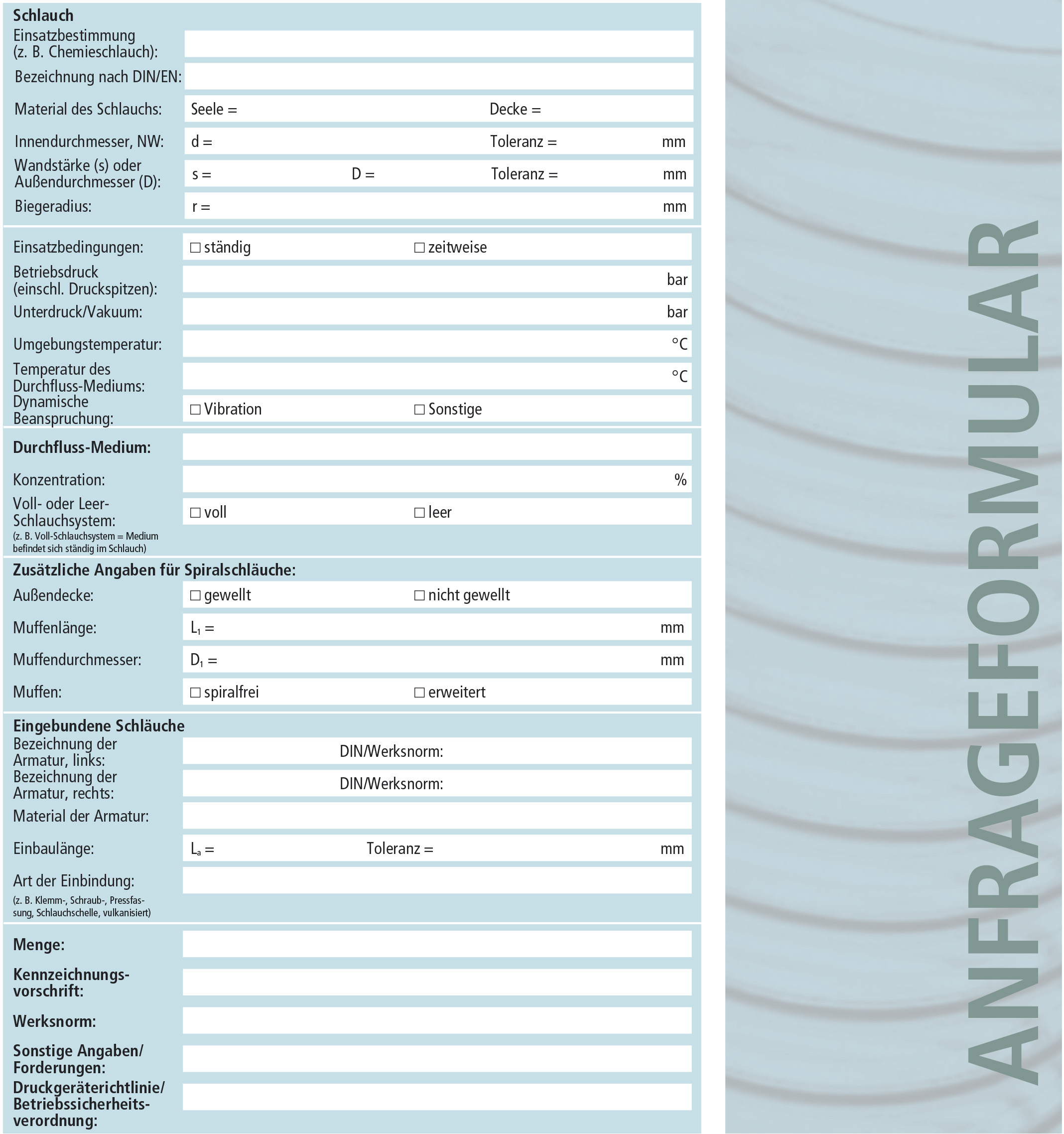 Schlauchtechnik Anfrageformular